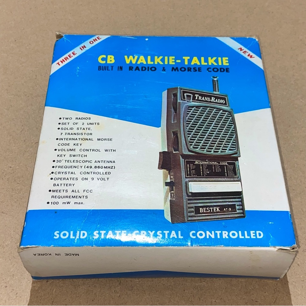 VINTAGE Bestek CB Walkie-Talkie Built In Radio & Morse Code Set Of 2ea Units
